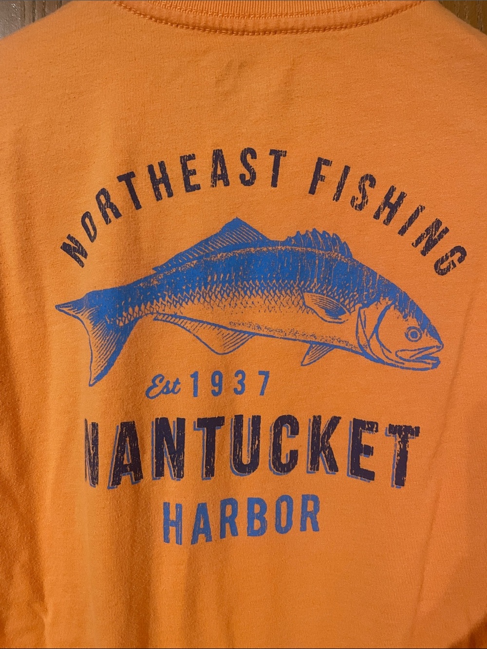 Izod Orange Nantucket Harbor Fishing Short Sleeve Tee - Picture 3 of 3